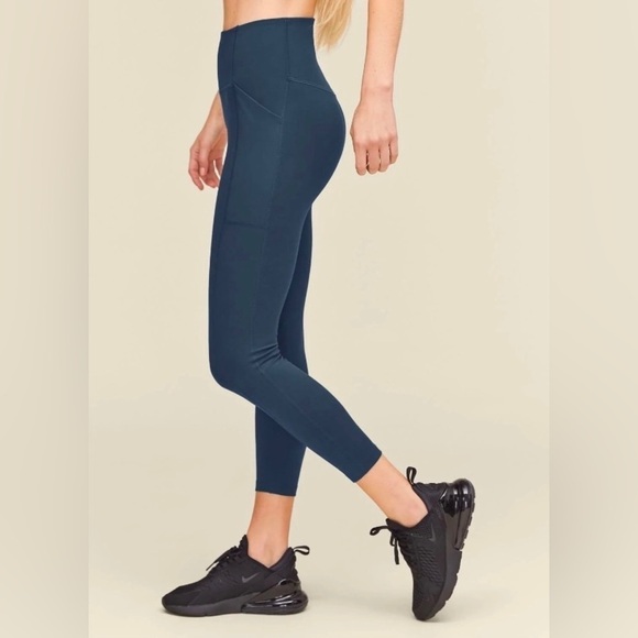 Girlfriend Collective Midnight High Rise Compressive Pocket 7/8 Legging S - Picture 1 of 5